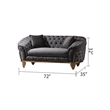 Vanessa 3 Piece Living Room Set Made With Velvet Upholstery in Gray