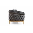 Vanessa 3 Piece Living Room Set Made With Velvet Upholstery in Gray
