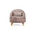 Vanessa 3 Piece Living Room Set Finished with Velvet Upholstery in Taupe