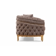 Vanessa 3 Piece Living Room Set Finished with Velvet Upholstery in Taupe