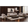 Vanessa 3 Piece Living Room Set Finished with Velvet Upholstery in Taupe
