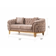 Vanessa 3 Piece Living Room Set Finished with Velvet Upholstery in Taupe