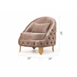 Vanessa 3 Piece Living Room Set Finished with Velvet Upholstery in Taupe
