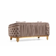 Vanessa 3 Piece Living Room Set Finished with Velvet Upholstery in Taupe