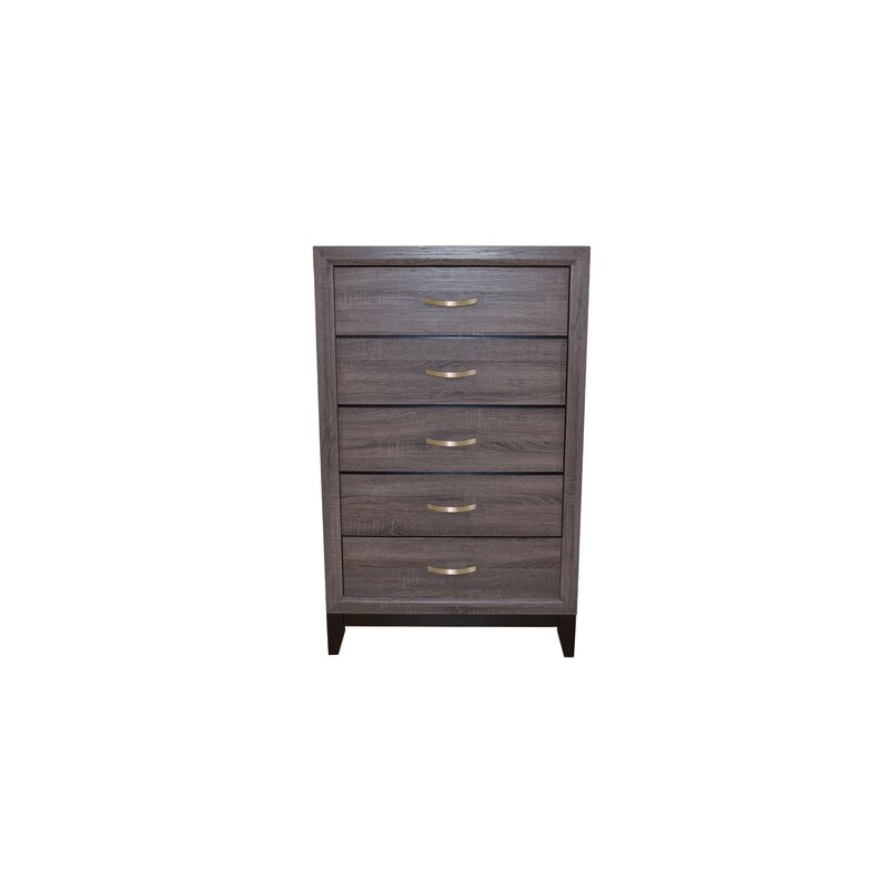 Sierra King 5 Pc Contemporary Bedroom Set Made With Wood in Gray