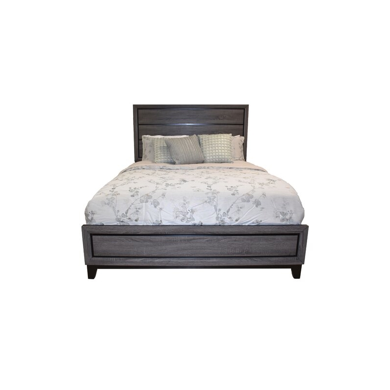 Sierra Queen 5 Pc Contemporary Bedroom Set Made With Wood in Gray