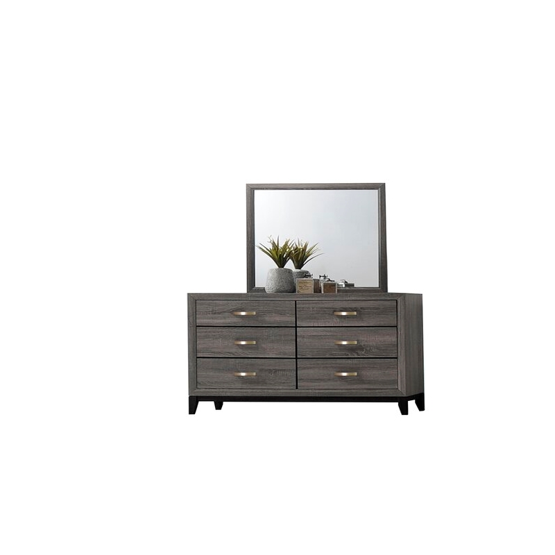 Sierra Queen 5 Pc Contemporary Bedroom Set Made With Wood in Gray