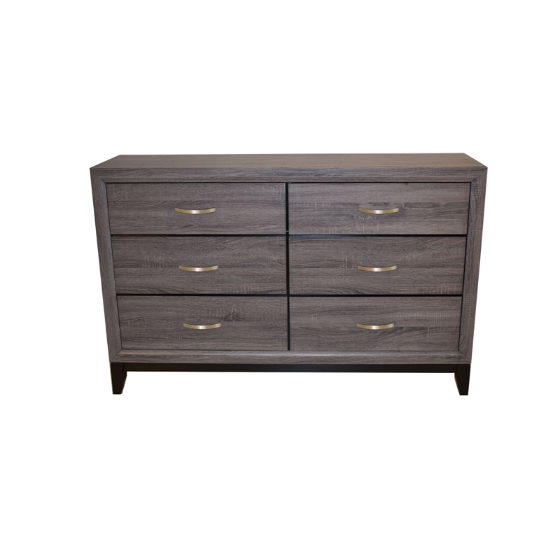 Sierra Queen 5 Pc Contemporary Bedroom Set Made With Wood in Gray