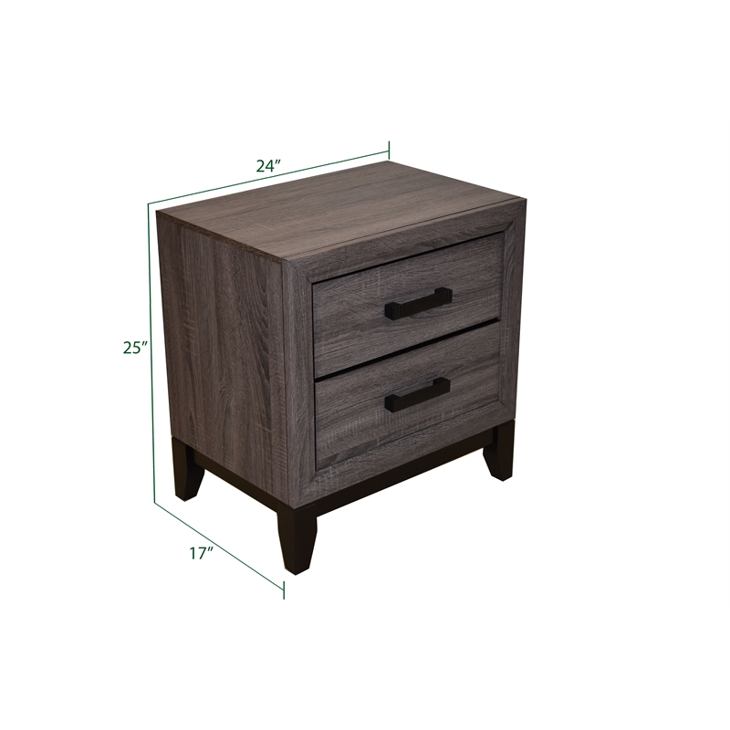 Sierra Full 5 Pc Contemporary Bedroom Set Made With Wood in Gray