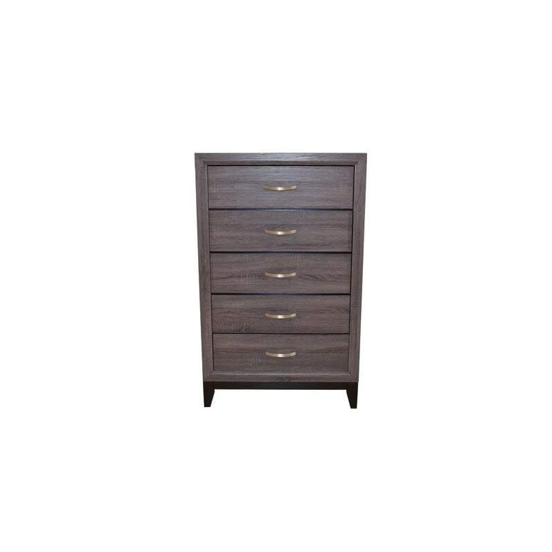 Sierra Full 5 Pc Contemporary Bedroom Set Made With Wood in Gray