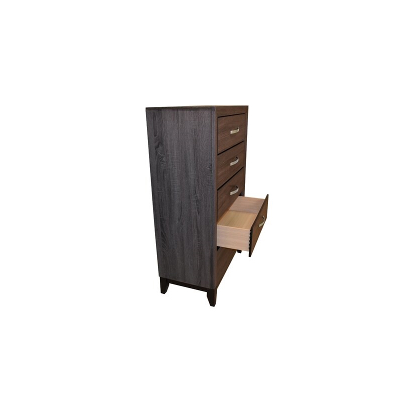 Sierra Full 5 Pc Contemporary Bedroom Set Made With Wood in Gray