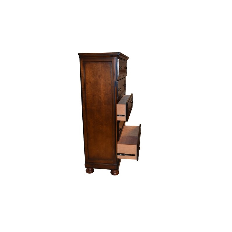 Baltimore Queen 5 Pc Storage Bedroom Set made with Wood in Dark Walnut