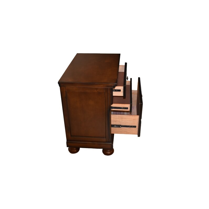 Baltimore Queen 5 Pc Storage Bedroom Set made with Wood in Dark Walnut