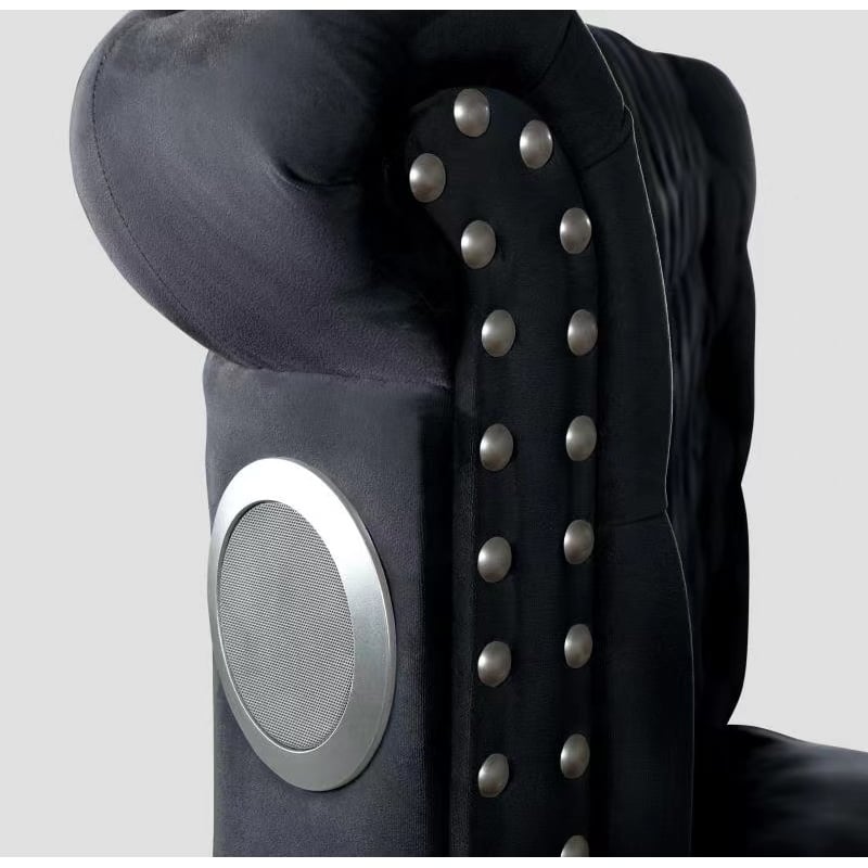 Hazel King Size Tufted Upholstery Storage Bed made with Wood in Black