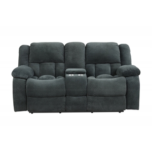 armada manual recliner loveseat made with chenille fabric in green