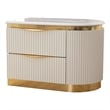 Laura Gold Detailed Left Nightstand made with Wood in White Color