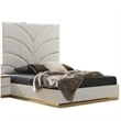 Laura Gold Detailed King Size Upholstery Bed made with Wood in White Color