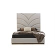 Laura Gold Detailed King Size Upholstery Bed made with Wood in White Color
