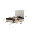 Laura Gold Detailed King Size Upholstery Bed made with Wood in White Color