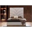 Laura Gold Detailed King Size Upholstery Bed made with Wood in White Color