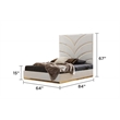 Laura Gold Detailed Queen Size Upholstery Bed made with Wood in White