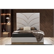 Laura Gold Detailed Queen Size Upholstery Bed made with Wood in White
