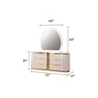 Laura Gold Detailed Modern Style Dresser made with Wood in White Color
