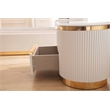 Laura Gold Detailed Upholstery Queen 6 Pc made with Wood in White