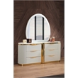 Laura Gold Detailed Upholstery Queen 6 Pc made with Wood in White