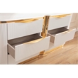 Laura Gold Detailed Upholstery Queen 6 Pc made with Wood in White