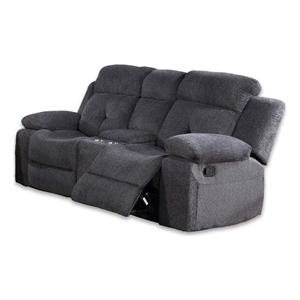 phoenix manual recliner loveseat made with wood / chenille fabric in gray