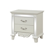 Milan Modern Mirror Framed Nightstand made with Wood in Milky White