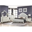 Milan Tufted Upholstery Queen Size Bed made with Wood in White