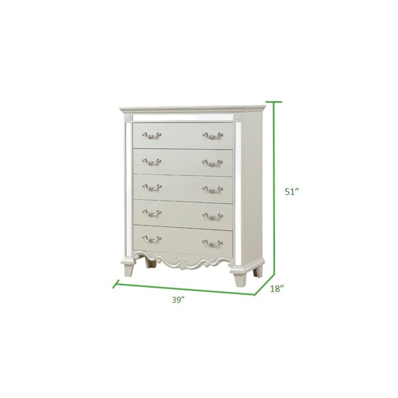 Milan Mirror Framed Chest made with Wood in White