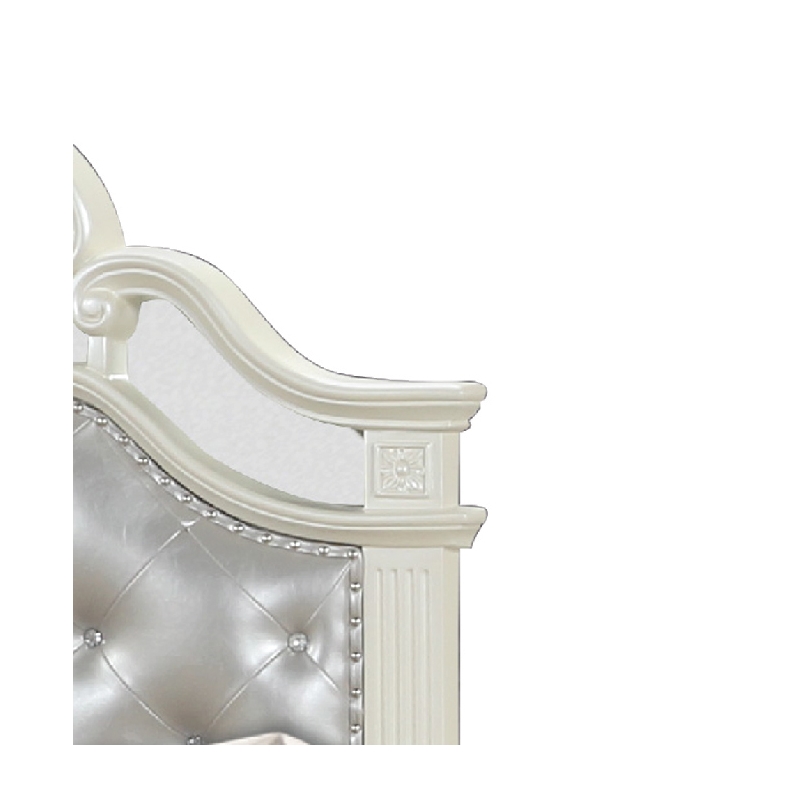 Milan Tufted Upholstery King Size Bed made with Wood in White