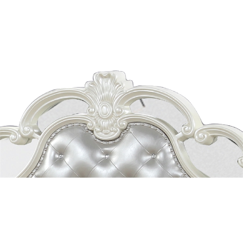 Milan Tufted Upholstery King Size Bed made with Wood in White