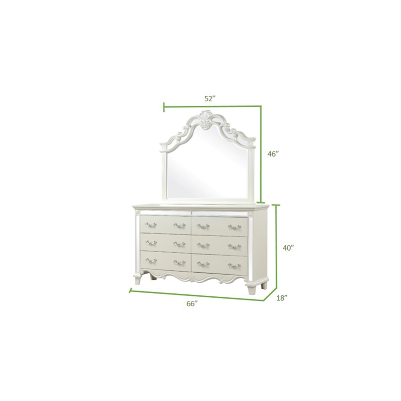 Milan Mirror Framed Mirror made with Wood in White