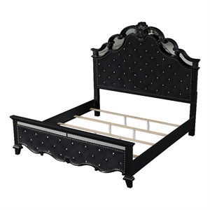 milan tufted upholstery queen size bed made with wood in black