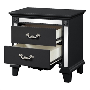 milan mirror framed nightstand made with wood in black