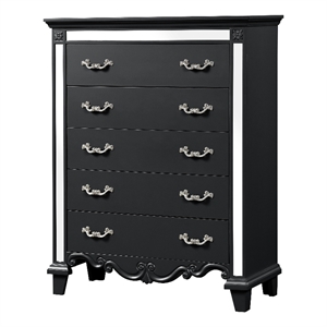 milan mirror framed chest made with wood in black