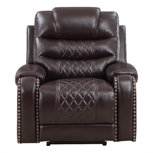 tennessee power reclining chair made with leather gel upholstery in espresso