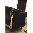Julia Gold Detailed Tufted Upholstery Sectional made with Wood In Black