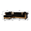 Julia Gold Detailed Tufted Upholstery Sectional made with Wood In Black