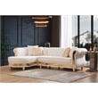Julia Gold Detailed Tufted Upholstery Sectional made with Wood In Off White