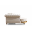 Julia Gold Detailed Tufted Upholstery Sectional made with Wood In Off White