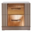 Lorenzo Modern Style Gold Detailed Nightstand made with Wood in  Gray