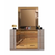 Lorenzo Modern Style Gold Detailed Dresser made with Wood in Gray