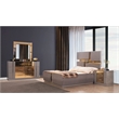 Lorenzo King 4PC Tufted Upholstery Bedroom set made with Wood in River Sand Gray