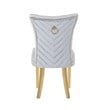 Eva 2 Piece Gold Legs Dining Chairs Finished with Velvet Fabric in Silver