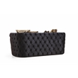 Naomi Button Tufted 2 Pc Sofa Set with Velvet Fabric and Gold Accent in Black